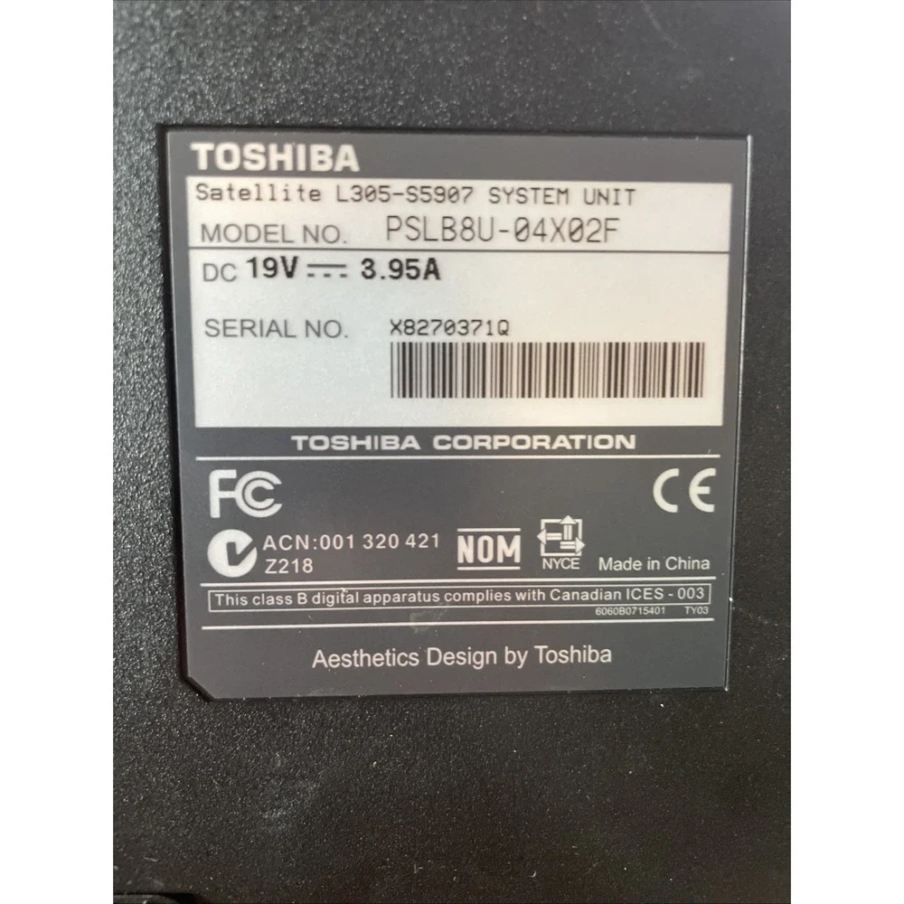 Toshiba Laptop Parts | PS1B8V-04X02F
